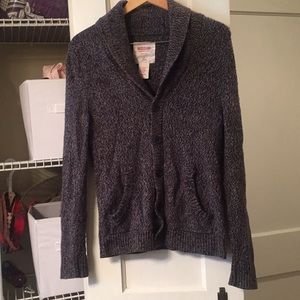 Cotton/Wool Blend Dark Gray Cardigan